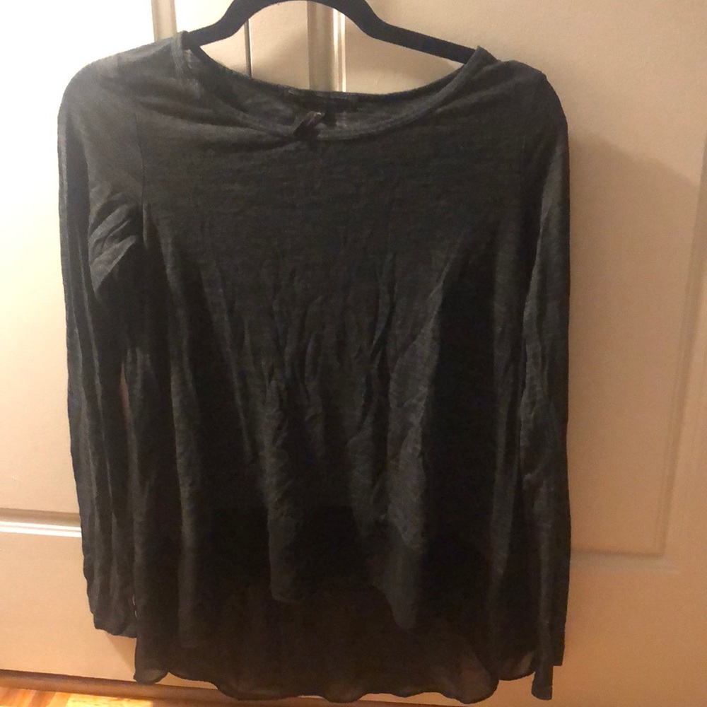 BCBG Gray/Black hi lo top